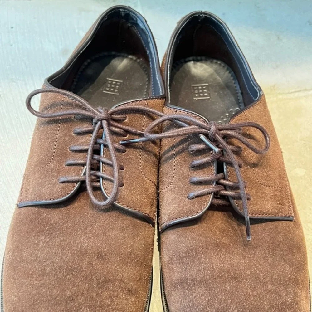 The Black Tux Brown Suede Leather Oxford Dress Shoes Size‎ 9